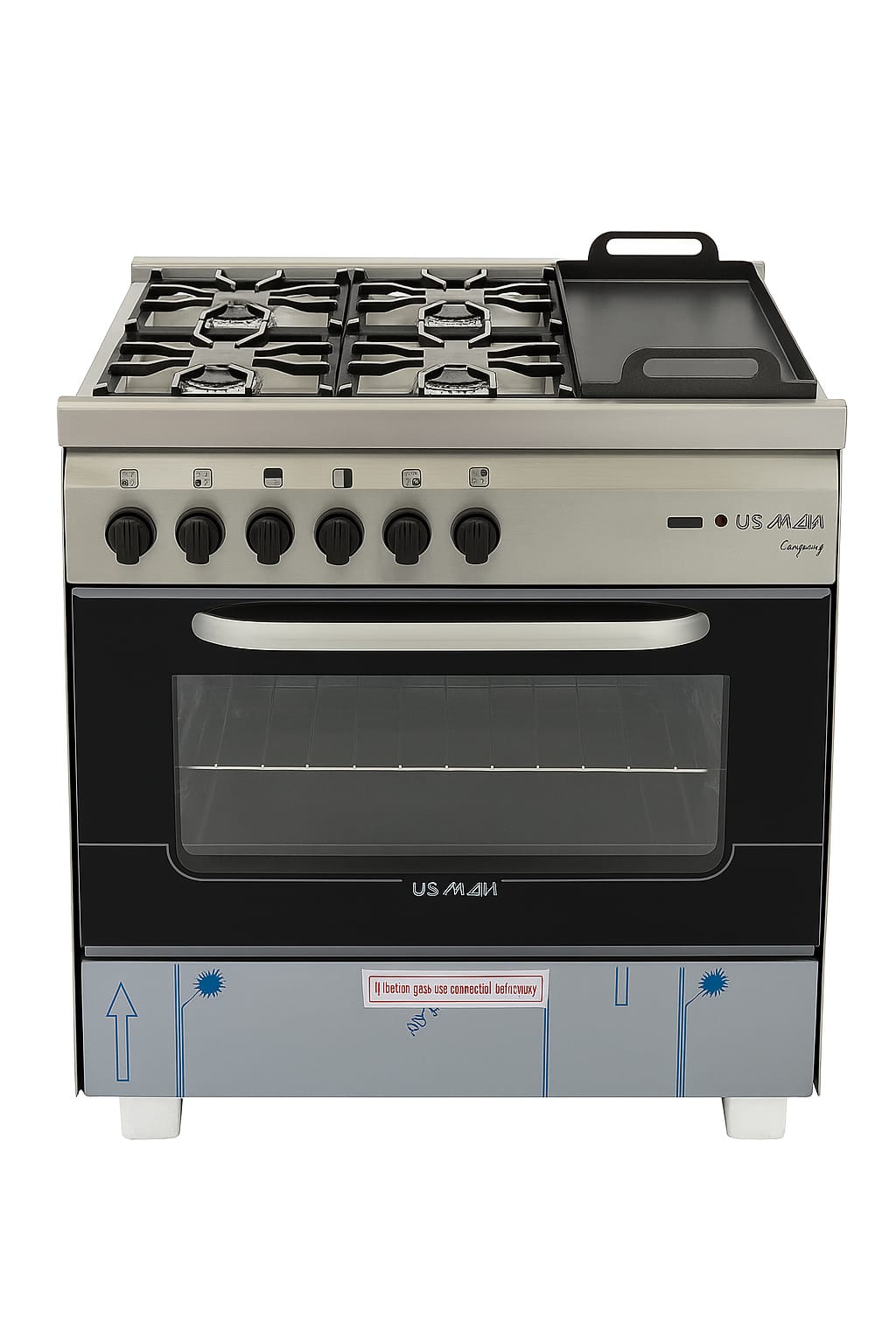 Cocina Industrial Multigas Usman Compact  4 Hornallas y plancha
