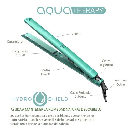 Planchita de pelo GA.MA Italy Elegance aqua