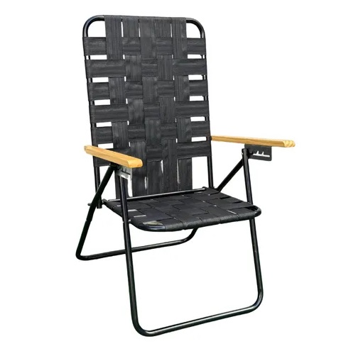 Reposera TOTAL BLACK 5 Posiciones Plegable, con cintas, Nahuel