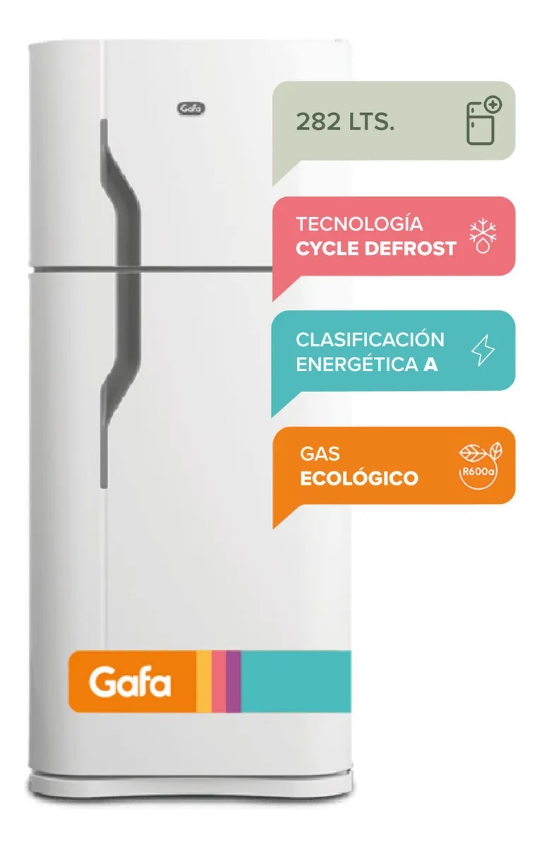 Heladera Con Freezer Gafa HGF358AFB 282 Lts Blanco
