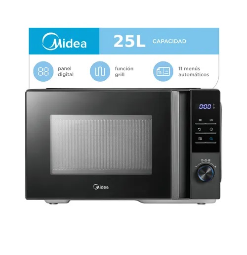 Microondas Midea 25 L Digital Con Grill Gris Basalto MW-DG125GAR1