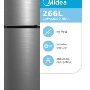 Heladera Midea No Frost Inverter Top Mount 266L Inox MDRT385MTF46AD