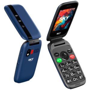 Celular Sky Devices Flip Con Tapita 4g Libre Numeros Grandes Azul