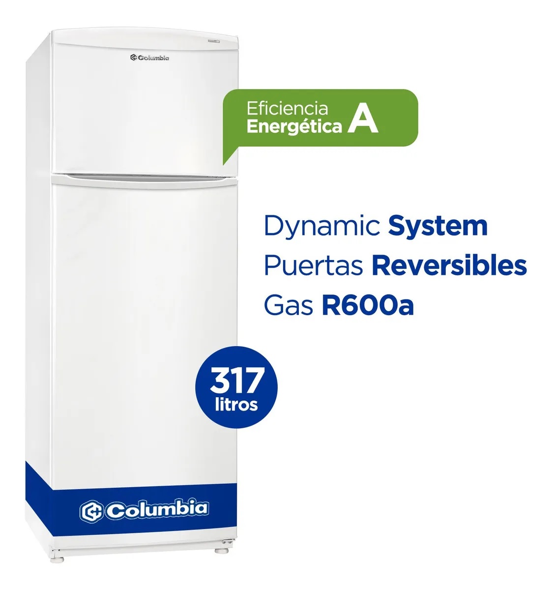 Heladera cíclica Columbia con freezer 317 Litros Color Blanco CHD32/10