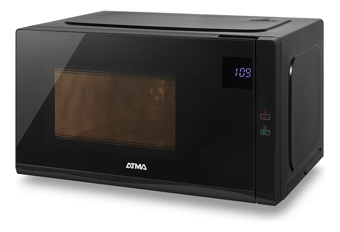 Microondas Atma 25 Litros Con Grill Digital Negro watdgb25uap
