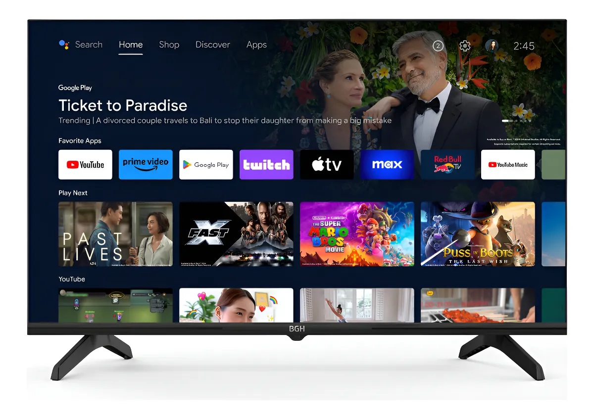 Smart TV LED BGH 32'' HD Frameless Android TV B3225G5A