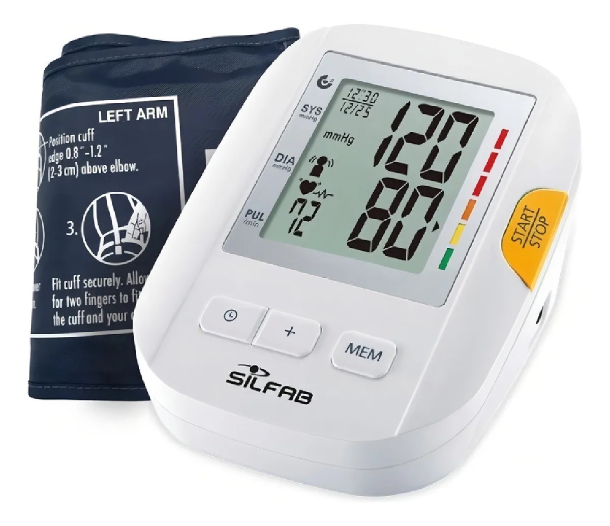 Tensiómetro Silfab Digital De Brazo, Tab100, Color Blanco