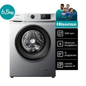 Lavarropas Titanium Hisense Carga Frontal 6,5 Kg Gris