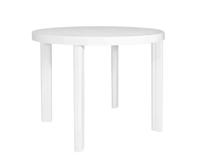 MESA PLASTICA GUINEA REDONDA 0.90 BLANCA GARDEN LIFE