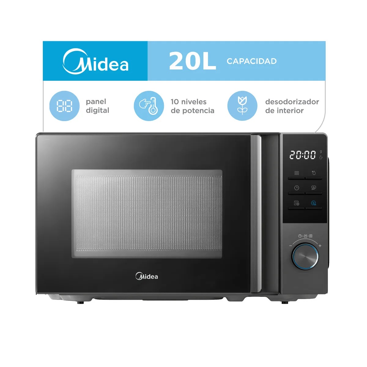 Microondas Midea 29 L Digital Con Grill Gris Basalto MW-EG128GAR1