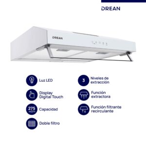 Purificador extractor de 60 cm Blanco Drean - CUDR604BA