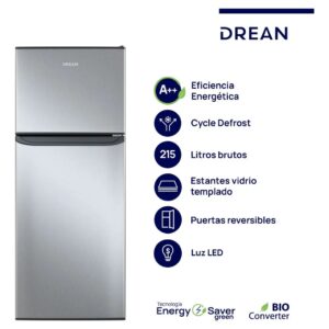 Heladera con freezer Cíclica 215 L Inox Drean - RZD215PVARX0
