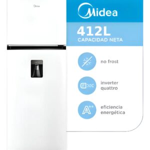 Heladera No Frost Midea MDRT580MTE01ADW 412Lts C/Dispenser Inverter