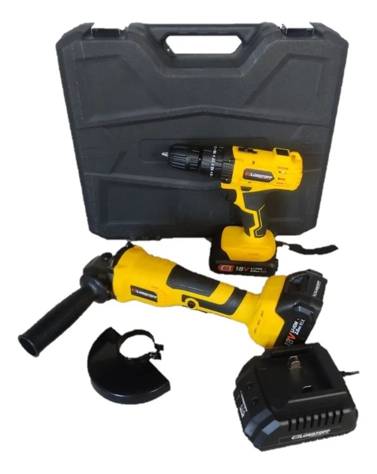 COMBO AMOLADORA + TALADRO 18V LUSQTOFF ATG18-7
