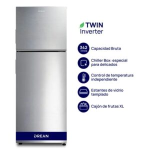 Heladera No Frost Twin Inverter 342 L Inox Drean - RZN320PCARX0