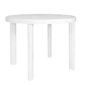 MESA PLASTICA GUINEA REDONDA 0.90 BLANCA GARDEN LIFE