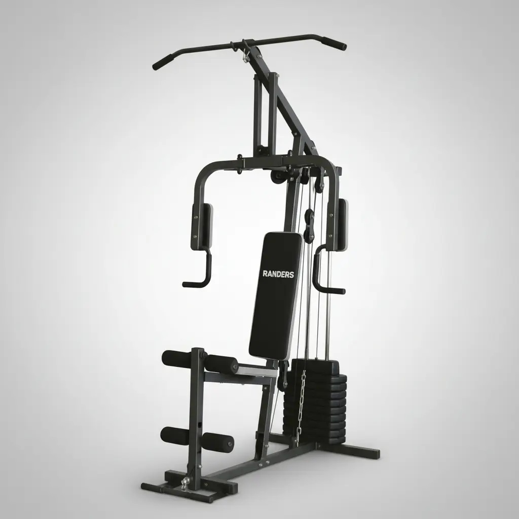 Multigym Randers 50 Kg Reforzado Negro - Tapizado Negro