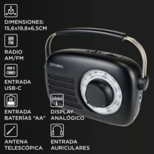 Radio Analogica Am/fm Stromberg Rv-2024 Usb-c