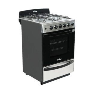 Cocina Multigas 5538 - 56Cm, Encendido Eléctrico, Horno Easy Clean, Acero Inox -