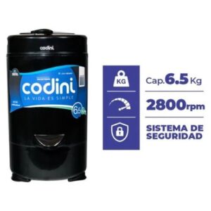 SECARROPAS CENTRIFUGO CODINI INNOVA NEGRO 6.5KG