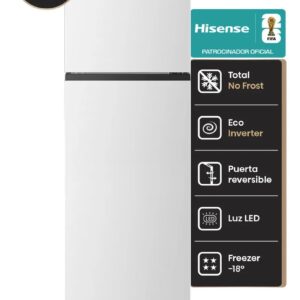 Heladera Hisense 267L Top Mount No Frost Color Blanca RT3N250NAW