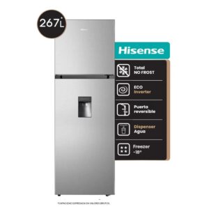 Heladera No Frost 267L Inverter Dispenser Inox Hisense RT3N250NMC