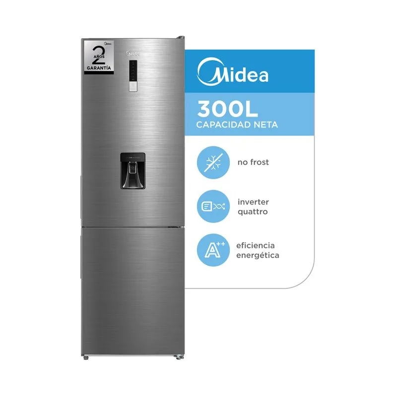 HELADERA BM MIDEA 300L NF BURU STEEL MDRB424FGE46