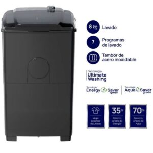 Lavarropas Semiautomatico Drean Ltdr87sg0 8 Gris