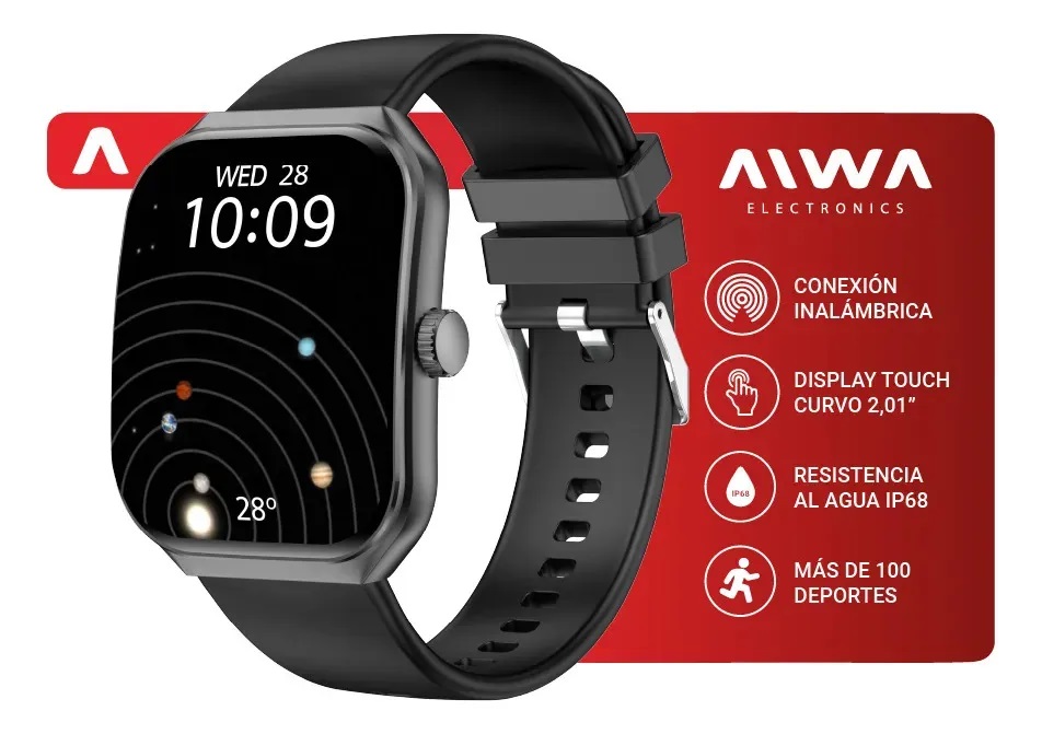 SMARTWATCH MIDDLE NEGRO AIWA AW-SMW201N