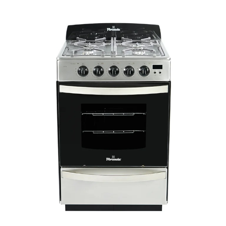Cocina A Gas Florencia 5558 Inox 4 Hornallas Puerta Visor Color Inoxidable