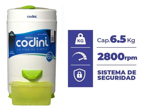 SECARROPAS CENTRIFUGO CODINI IV61 6.1KG VERDE