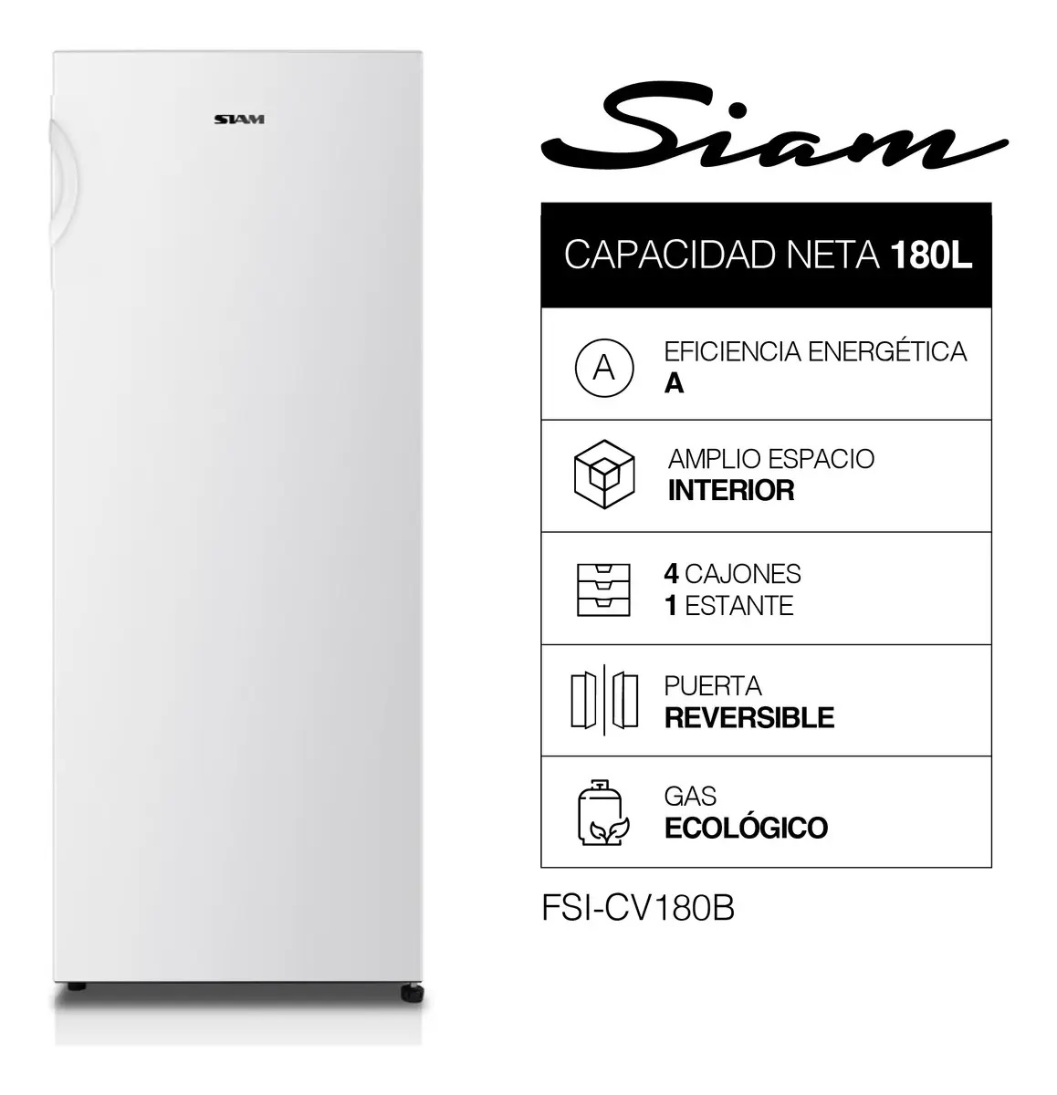 FREEZER VERTICAL 166L SIAM