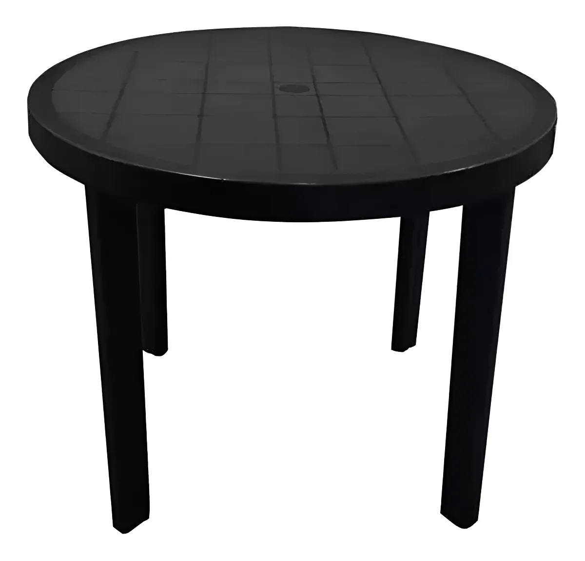 MESA PLASTICA GUINEA REDONDA 0.90 NEGRA -GARDEN LIFE-