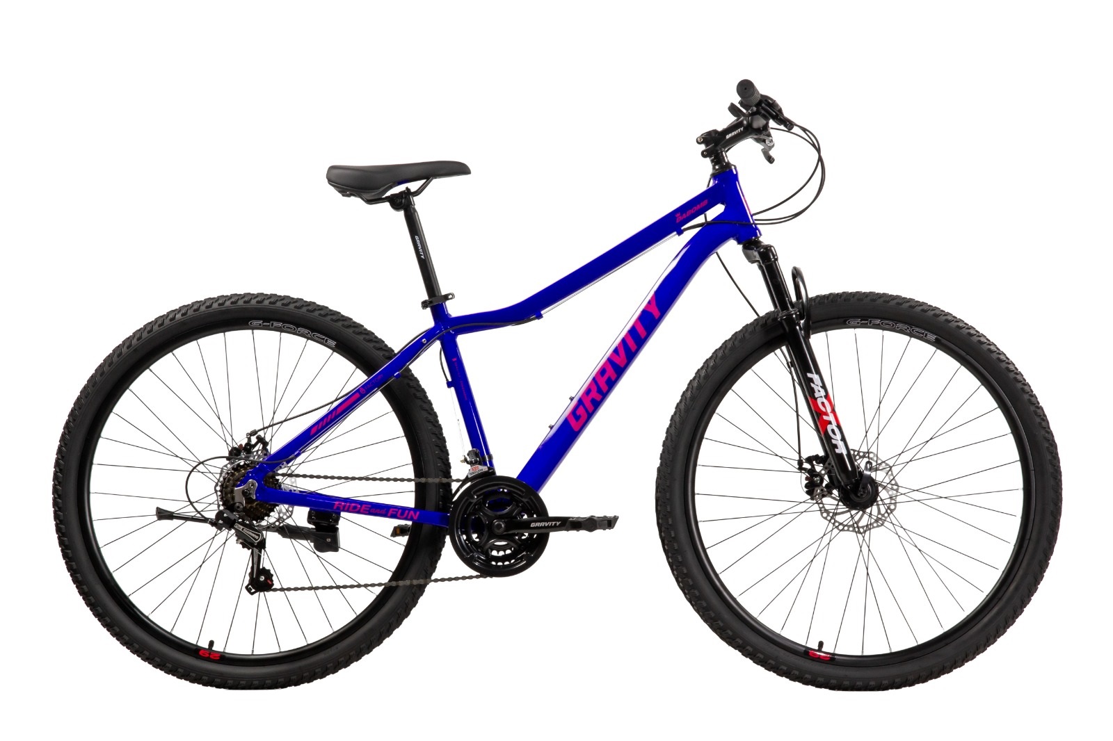 BICICLETA MTB GRAVITY DABOMB TALLE M/L R29 AZUL Y FUCSIA