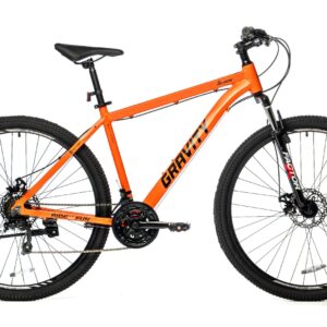 BICICLETA MTB GRAVITY GLOCK TALLE M/L R29 NARANJA Y NEGRO