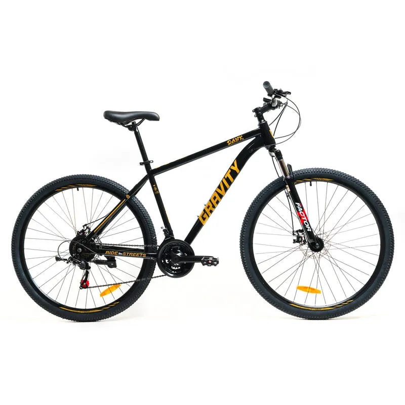 BICICLETA MTB GRAVITY DANK TALLE M/L R29 NEGRO Y DORADO
