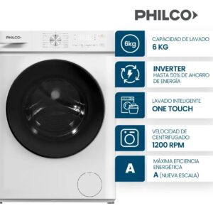Lavarropas Philco 6 Kg Carga Frontal Inverter Blanco