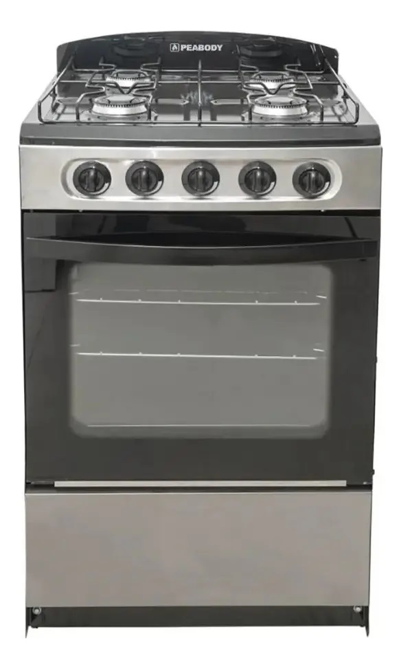 COCINA PEABODY 53CM 4 HORNALLAS INOXIDABLE