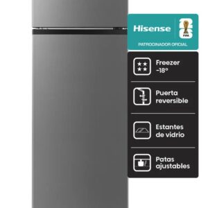 HELADERA HISENSE CICLICA TOP MOUN GRIS 240L RT1240NED1