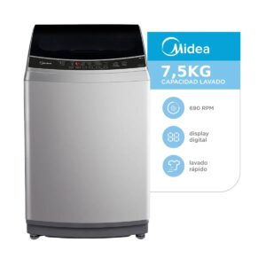 LAVARROPAS MIDEA CARGA SUPERIOR 7.5KG GRIS MLS-75GE04N