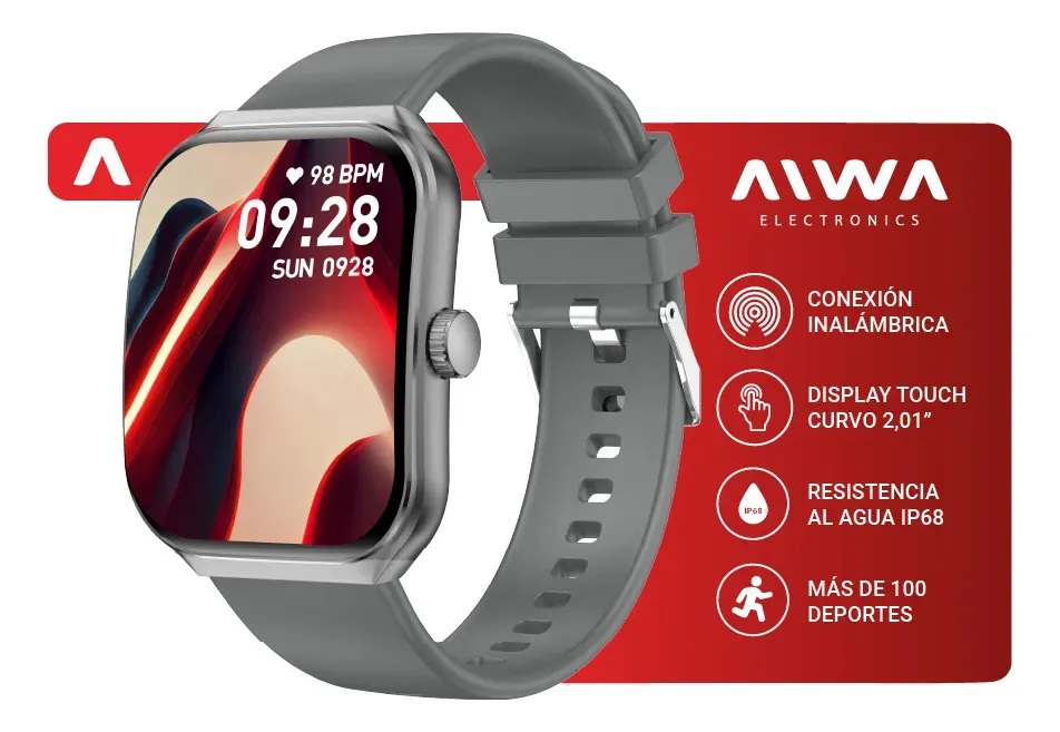 SMARTWATCH MIDDLE GRIS AIWA AW-SMW201G