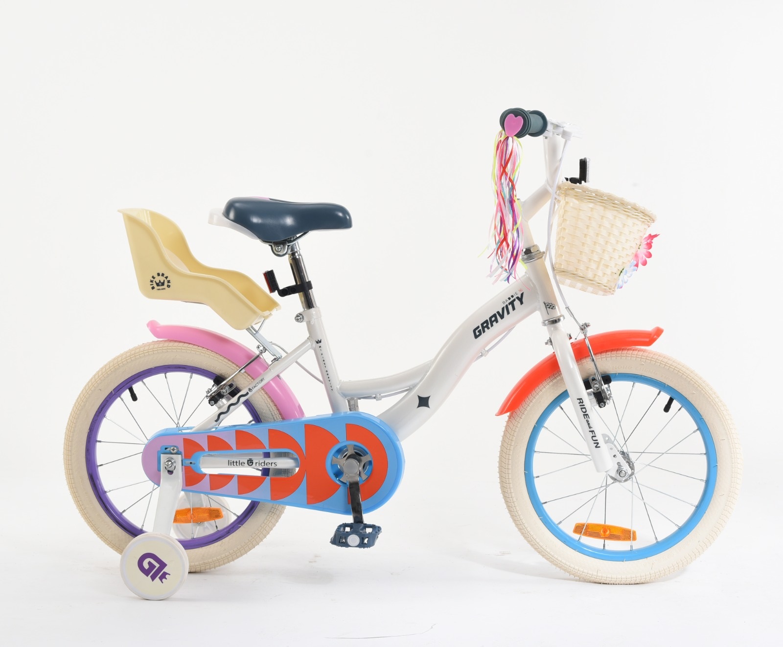 BICICLETA NIÑOS GRAVITY BADDIE R16 (CREMA Y CHAO)