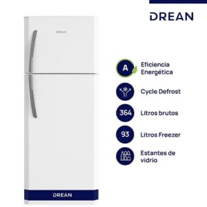 Heladera con freezer Cíclica 364 L Blanca Drean - HDR370F50B