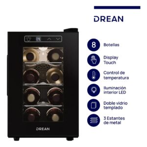 Cava de vino para 8 botellas Negro Drean - CVDR08CN0